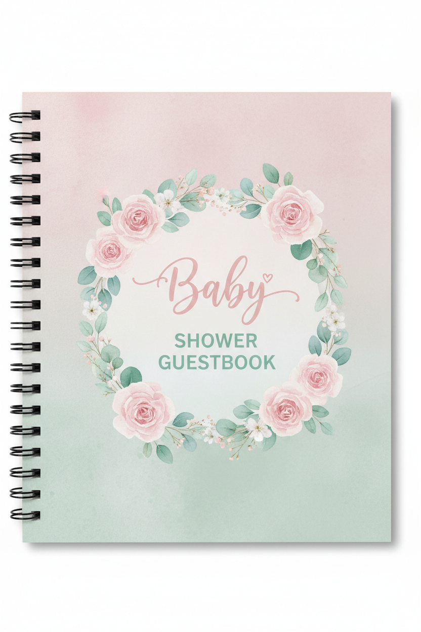 Floral Watercolor Baby Shower Notebook
