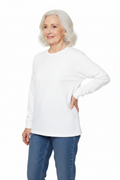 Grandmother in White Long-Sleeve Shirt