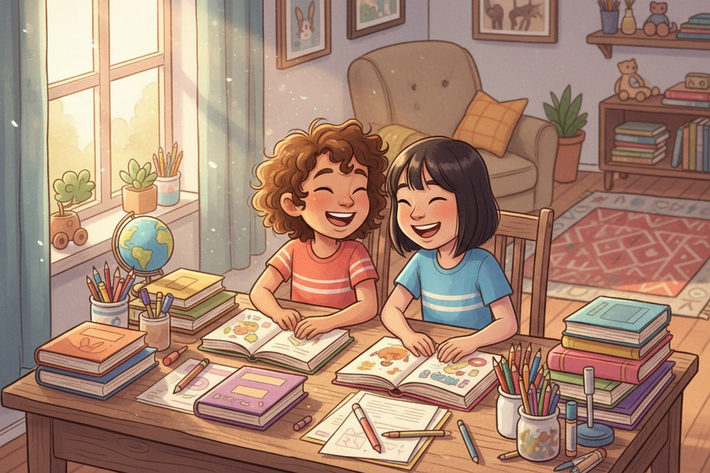 Hispanic and Asian children homeschooling