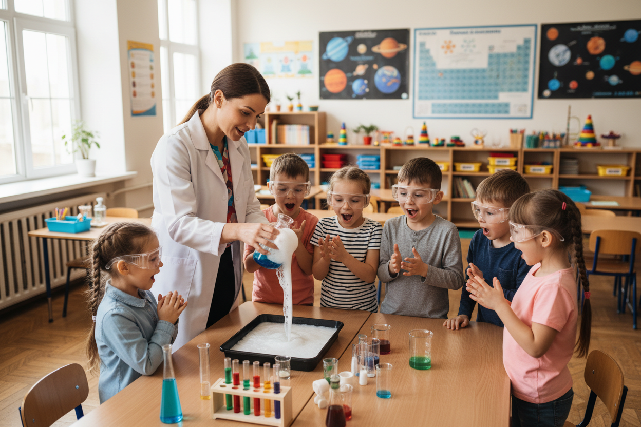 Teacher Science Experiment with Students